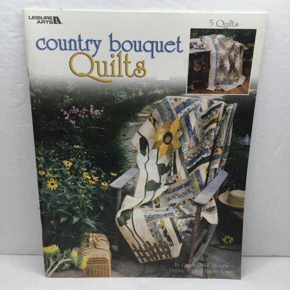 Vintage Country Bouquet Quilts Pattern Book Leisure Arts Quilting Ideas Designs - Picture 1 of 10